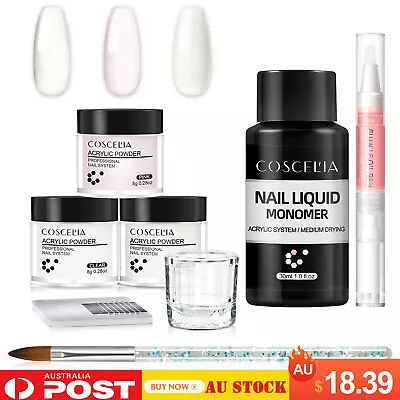 Nail Art Acrylic Nail Starter Kit Acrylic Powder Liquid Monomer Builder Manicure • $18.39