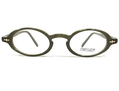 Matsuda Petite Eyeglasses Frames 10302 JE/GR Olive Green Gold Oval 43-21-140 • $299.99