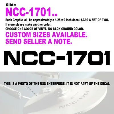 $2.99 • Buy Die-cut Vinyl Decal / Sticker Star Trek, Ncc-1701, Uss Enterprise, Kirk, Spock