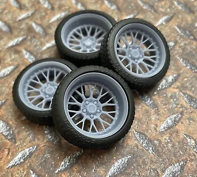 Resin 21/20 Inch BBS “Boss” Model Car Wheels And Tires 1/24 1/25 Scale • $16.99