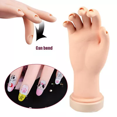 1/2x Fake Hand For Nail Art Training Display Reusable Practice Nail Tools Model • £10.48