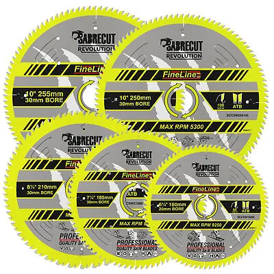 £12.99 • Buy SabreCut 160mm-255mm  40T/80T/100T Thin Kerf Saw Blades For Wood Plywood MDF