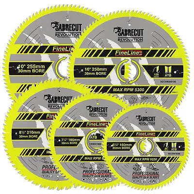 SabreCut 160mm-255mm  40T/80T/100T Thin Kerf Saw Blades For Wood Plywood MDF • £47.99