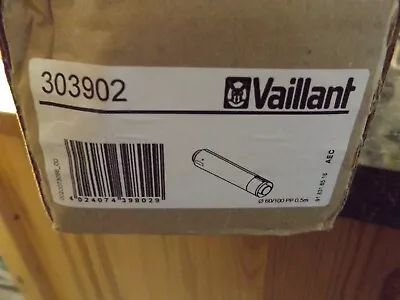 NEW VAILLANT 303902 0.5m FLUE EXTENSION 60/100mm White • £13.49