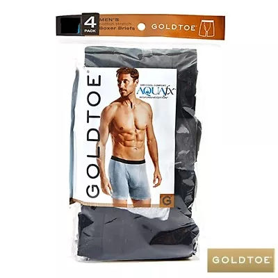 Gold Toe Men's 4-pack Aqua Fx Moisture Wicking Boxer Briefs X-large 40-42  • $19.90