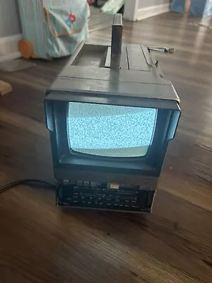 Vintage Sears Sr 3000 Portable Tv Radio Works W Box 575029 Go Anywhere • $43