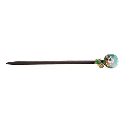 Chinese Vintage Jade Flower Wooden Hair Sticks Chopsticks • $18.16