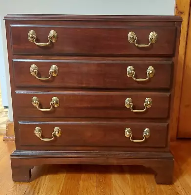 ETHAN ALLEN 4 Drawer Silver Chest Nightstand (Georgian Court?) Vintage • $349