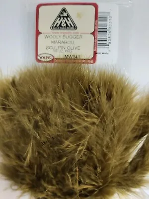 Lot Of 1/8oz   MARABOU    4 Long  Color: SCULPIN OLIVE   WOOLY BUGGER Feathers  • $2.91