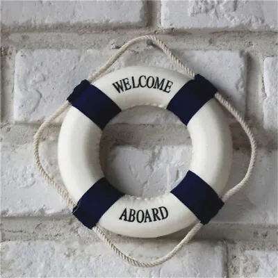 Welcome Aboard Lifebuoy Wall Decoration Nautical Bathroom Hanging Life Ring Gift • £3.99