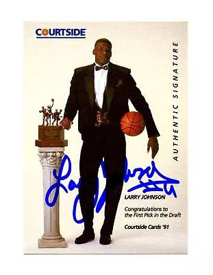 1991 Larry Johnson Courtside Auto 91 Signed RC Rookie UNLV Draft Pix 1/45 RARE • $3.94