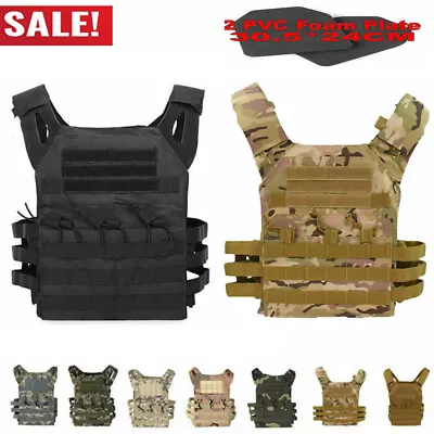 Military Tactical Vest JPC Airsoft Molle Combat Plate Carrier Paintball Hunting • $40.75