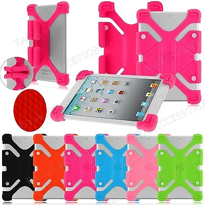 Universal 7'' 8'' 9'' 10.1'' Inch Tablets Case Flexible Stretchy Silicone Cover • £9.98