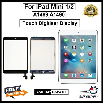 For IPad Mini 1/2 A1489 A1490 Touch Screen Digitizer Replacement &IC Home Button • £9.99