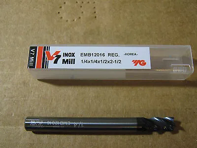 1/4 X1/2 LOCx2 1/2  OAL V7 4 Flute Carbide End Mill YG-1 Brand Aitin Coat  NEW  • $19.30