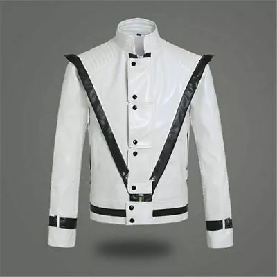 Michael Jackson Thrille Cosplay Costume White Jacket Coat Concert Clothes Suit # • $78.20