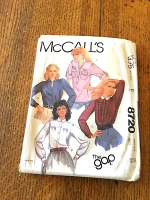 Vintage McCall's Sewing Patterns 8720 Misses' Shirts - Size 16 Bust 38 (1983) • $3.95