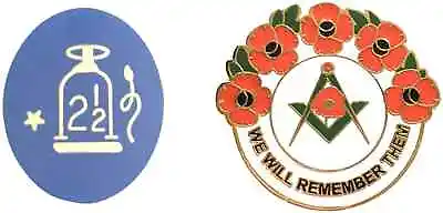 Orange Order Lodge 2 1/2 Tribes Badge And Masonic We Will Remember Enamel Badge • £9.99