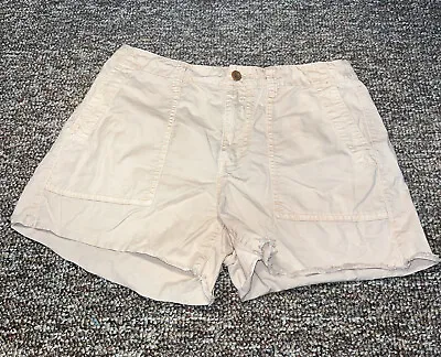 Madewell Womens Distressed Hem Pink Twill Shorts With Military Style Pockets  • $18.50