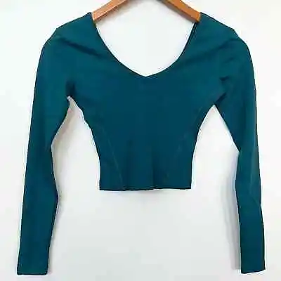 $18.99 • Buy NEW Gilly Hicks Go Recharge Long-Sleeve V-Neck Teal Top SIZE XXS