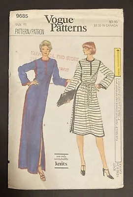 Rare VTG VOGUE 9685 Misses Dresses Suited For Knits C. 1977 • $22.99
