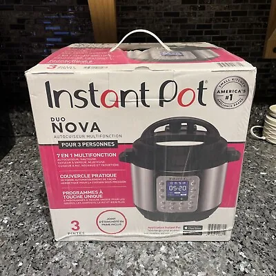 Instant Pot Duo Nova 3 Quart NEW IN BOX 7 In One Multi Use Mini And Recipe Book • $63.99