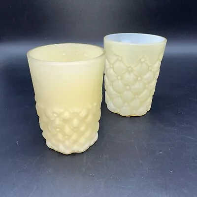 2 Vintage Glass Tumblers  Glasses Cream Colored. • $12.95