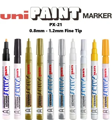 Uni Paint Marker Pen Fine PX-21 0.8mm-1.2mm Oil Based Permanent Waterproof Rock • £30.99