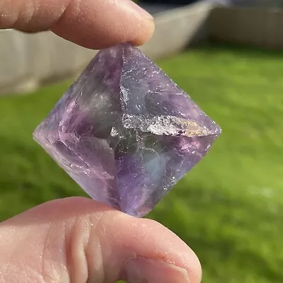 Purple/green Fluorite Octahedron Rainbows 65 Grams Approx • £7