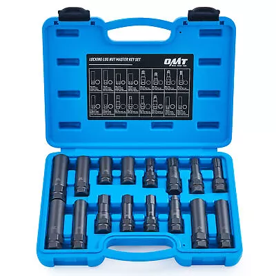 OMT 16Pc Locking Lug Nut Master Key Set Wheel Lock Tire Lug Removal SKT Tool Kit • $41.88