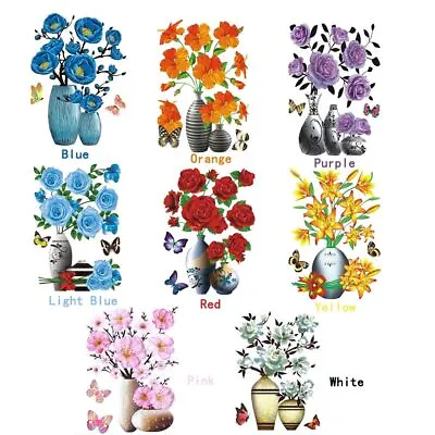 £4.33 • Buy 3D Vase Wall Stickers Stereo Flower Wall Decal DIY Removable Waterproof Wall Art