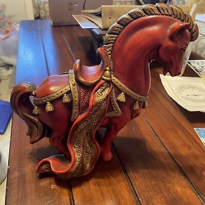 Universal Statuary 1958 Chinese Tang Horse Stallion Red And Gold • $49.99