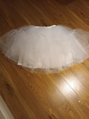 3 Layer White Tulle Hoopless Wedding Dress Underskirt Petticoat Size L • £15.99