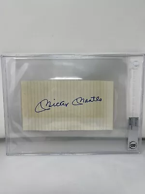 Mickey Mantle Signed Index Card Cut Page Beckett Auto HUGE Signature • $599.99