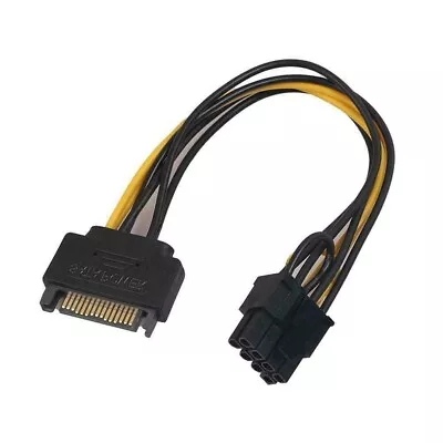 15 Pin SATA Power To 8-Pin (6+2) PCI-E PCI Express Male VGA Video Card Cable • £3.95