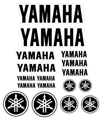 Kit 17 Yamaha Moto STICKERS DECALS LOGO Set Aufkleber Adesivi BLACK • $15.88