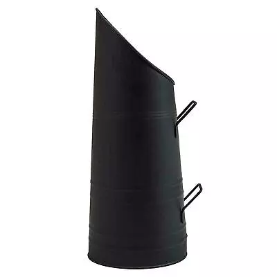  Black Coal Scuttle Bucket 21.5  - Heavy Duty Metal Coal Hod Scuttle Bucket • £15.99