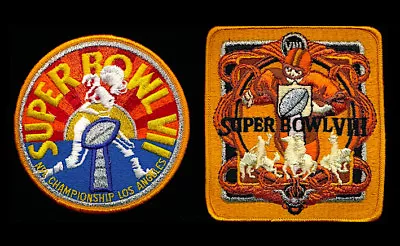 (2) MIAMI DOLPHINS Willabee & Ward SUPER BOWL CHAMPIONSHIP PATCHES Both SB 7 & 8 • $16.99