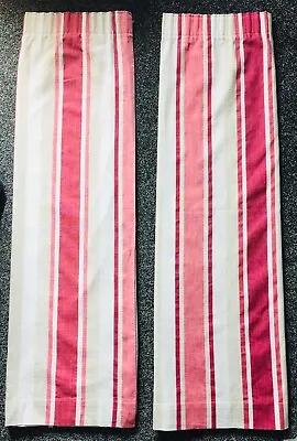 £55 • Buy Laura Ashley Curtains, Awning Stripe Cranberry. Each Curtain = W63.5” X L52  VGC