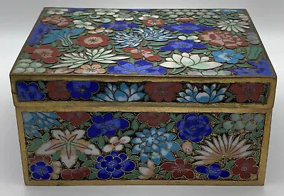 Antique Cloisonne 4.5  X 3.25  Trinket Box W/Hinged Lid • $119.99