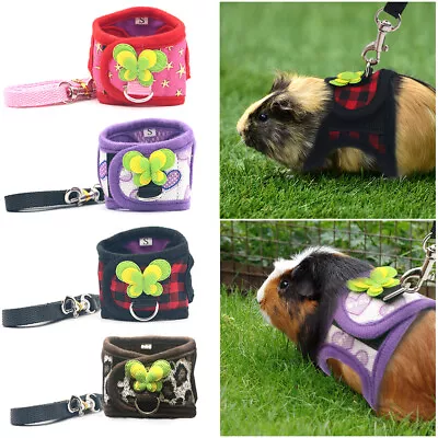 Adjustable Guinea Pig Harness Leash Set Outdoor Traction Rope For Small Animal • $7.99