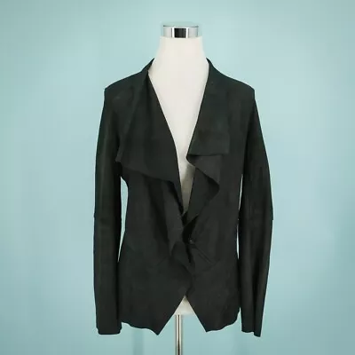 La Fee Verte Size XS Jacket Black Open Drape Long Sleeve Leather Anthropologie • $40.50