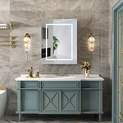 Illuminated Bathroom Mirror Cabinet With Demister LED Lights Wall Mounted • £104.99