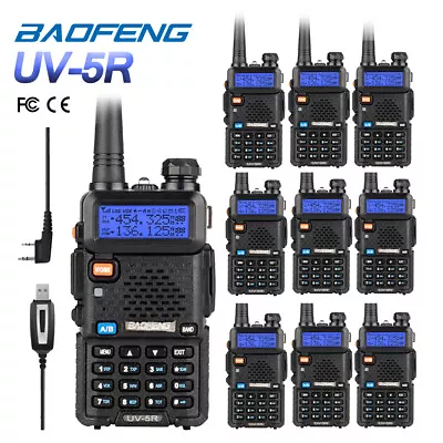 $215.99 • Buy 10Pack Baofeng UV-5R Dual Band VHF/UHF HT Two-way Radio + Cable Fast Delivery