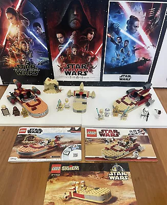 Star Wars Lego Luke Skywalker Landspeeder Sets 7110 & 75271 & 8092 100% Complete • $260