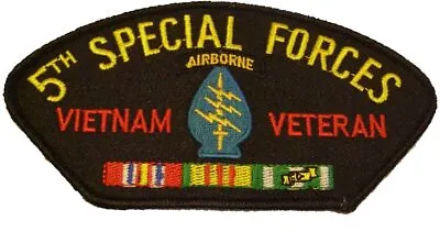 5TH SPECIAL FORCES AIRBORNE VIETNAM VETERAN With RIBBONS PATCH - Veteran Owned  • $10.78