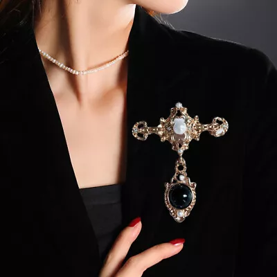 Cross Vintage Brooch Middle Ages Lapel Pin Antique Jewelry For Wedding • $6.29