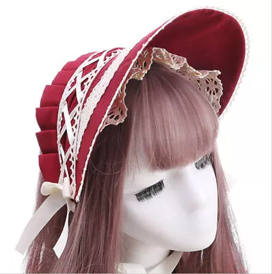 Sweet Lolita Girls Lace Bowkont Half Bonnet Hat Women's Victorian Costume Bonnet • $30.35