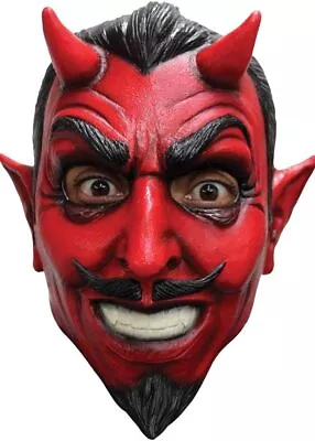 Devil Classic Mask Red Demon Satan Fancy Dress Halloween Adult Costume Accessory • $34.77