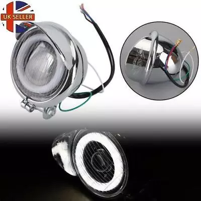 5″ Motorcycle Bike Chrome Bullet Headlight Spot Fog Lamp Bulb For Chopper T9 • £21.58